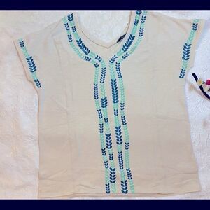 Women’s C wonder embroidery floral print shirt-S